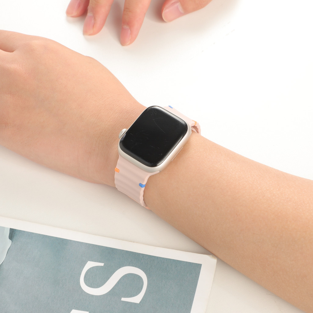 Pulseira De Silicone Para Relógio Iwatch Apple Watch Ultra 3 2 49 40 44 41 45 42 46 38mm Series 11 10 9 8 7 SE 3 6 5 - detalhe