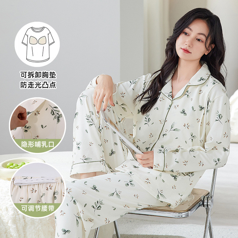 Xiyue atacado classe A roupas de confinamento algodão puro com almofada no peito verão mulheres grávidas pós-parto amame