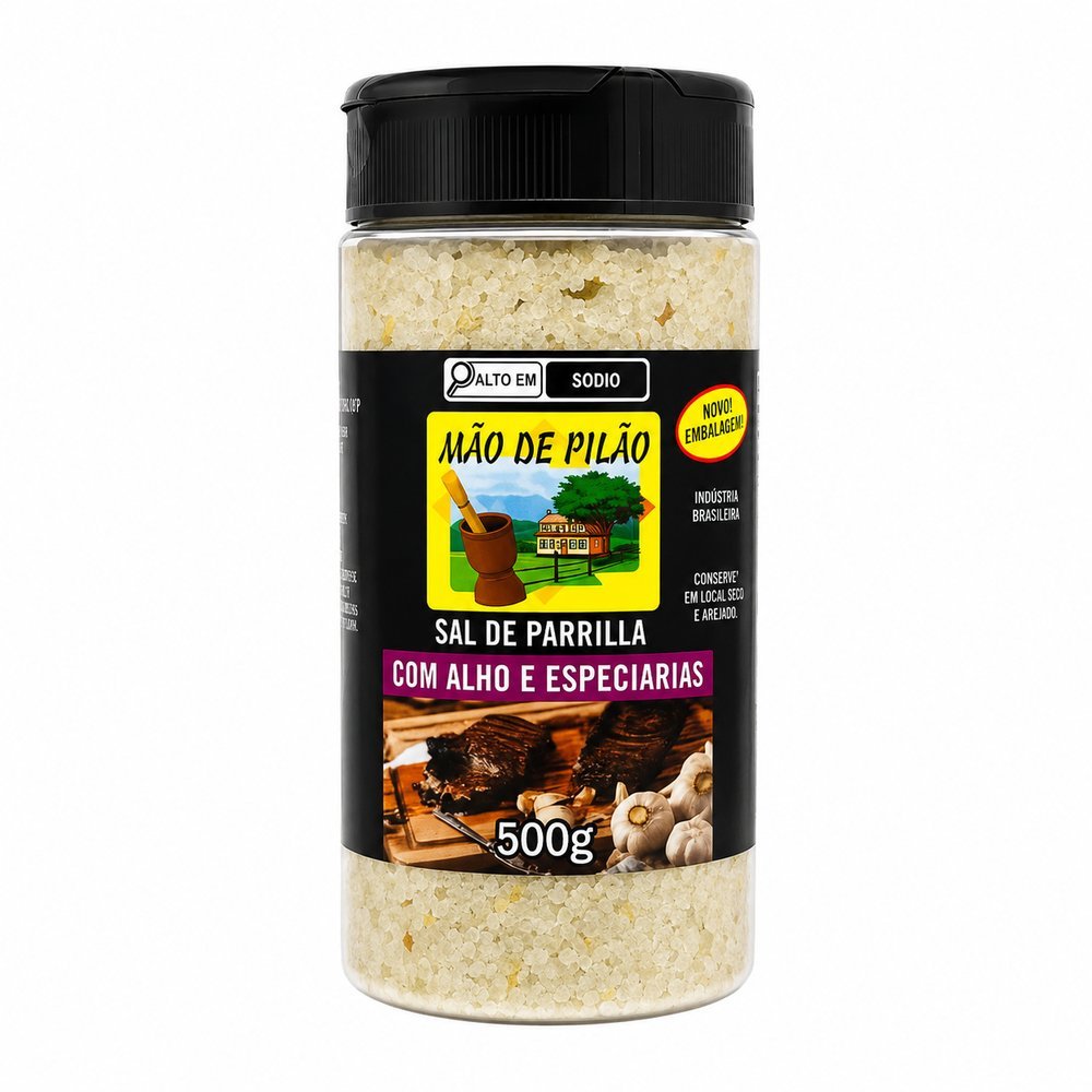 Sal De Parrilla C/ Alho E Especiarias 500g Mão de Pilão