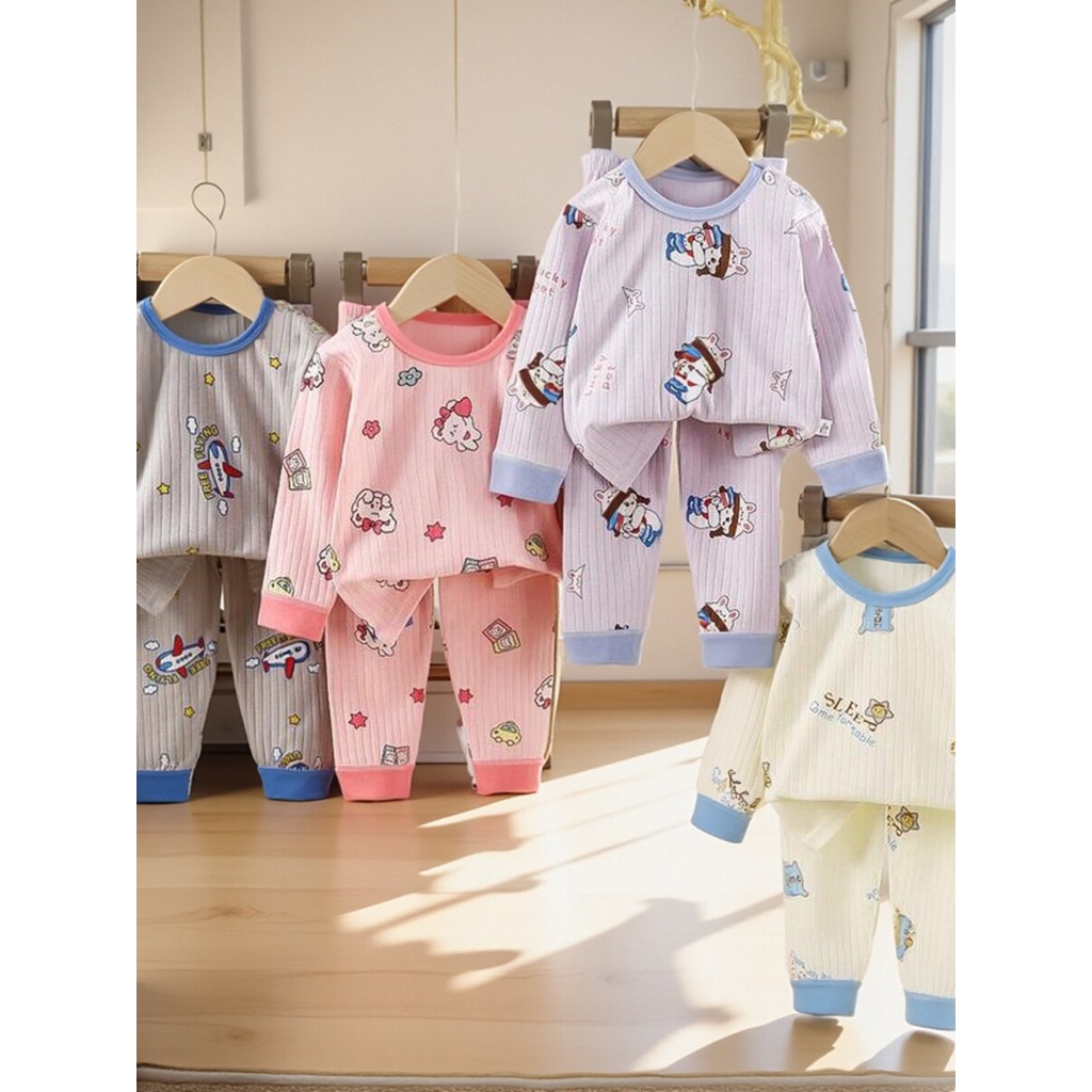 Crianças roupa interior de algodão puro terno primavera outono algodão meninos roupas outono calças compridas pijamas do