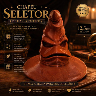 Chapéu Seletor Harry Potter Hogwarts Edição Especial Colecionável 