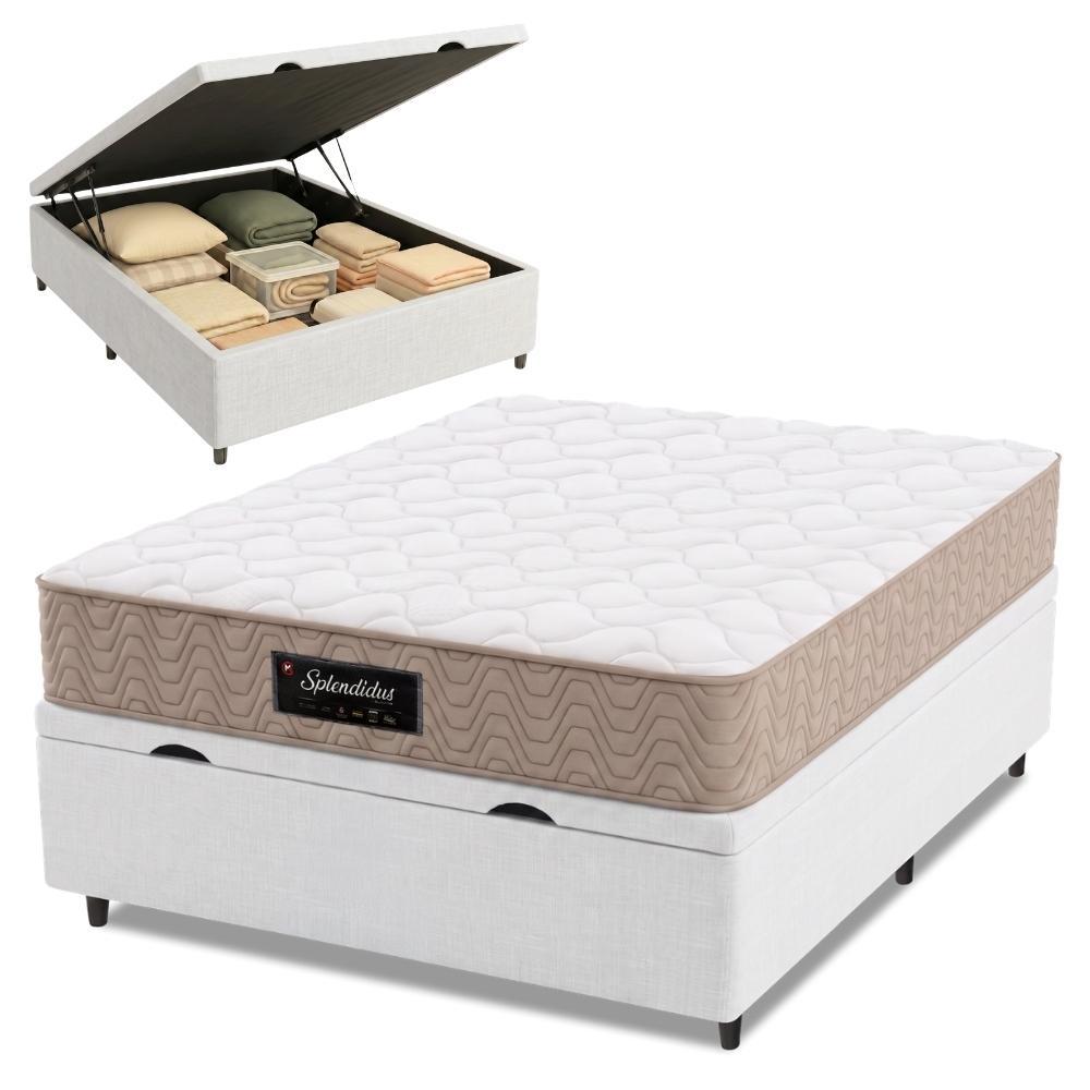 Cama Box Baú Colchão Casal Molas Ensacadas Splendido 138x188x65cm Munhoz