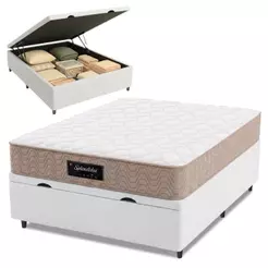 Cama Box Baú Colchão Casal Molas Ensacadas Splendido 138x188x65cm Munhoz