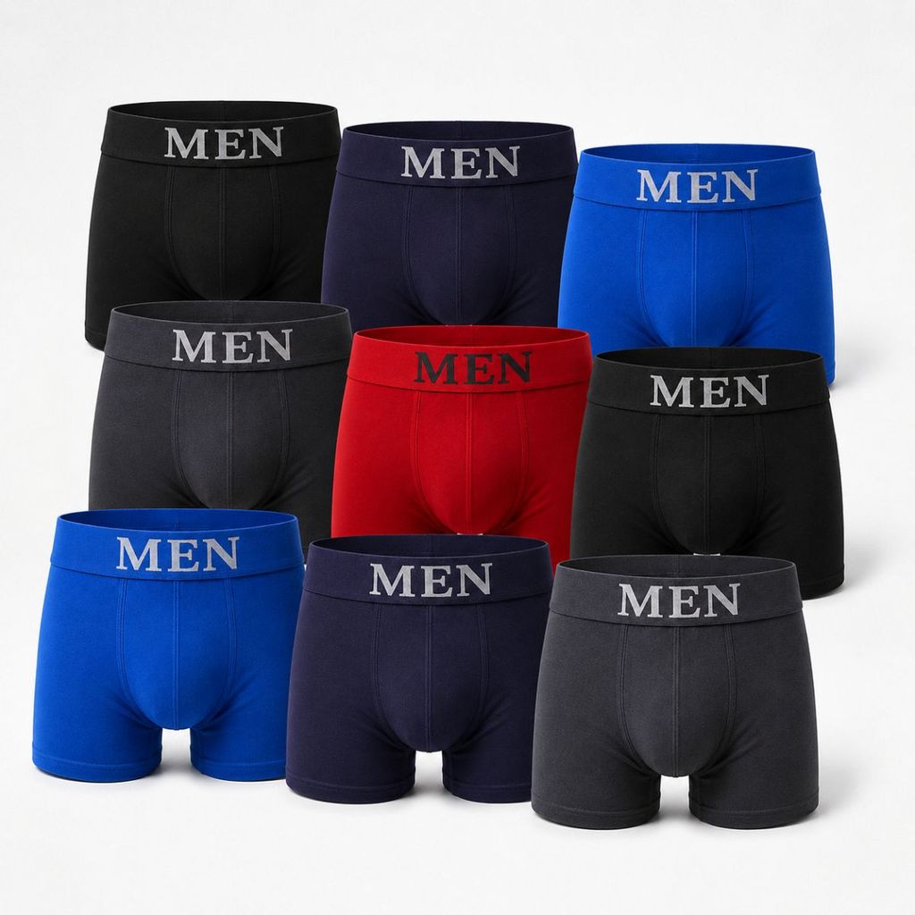Kit 9 Cueca Boxer Sem Costura Masculina Elástico Reforçado Microfibra