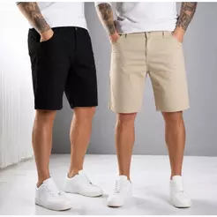 Kit 2 Bermuda Masculina Sarja 2 Peças Shorts Casual Moda Masculina