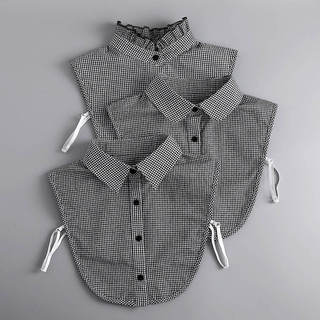 Colar falso feminino All-Match Houndstooth colar falso camisola decorativo versão coreana fungo borda colar falso