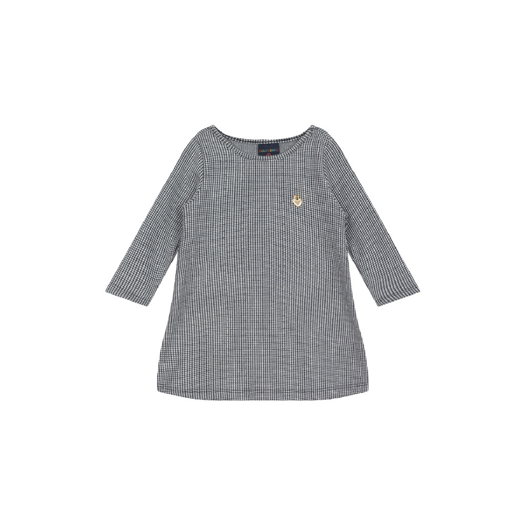 Vestido para Bebê em Interlock Pied Poule Guloseima