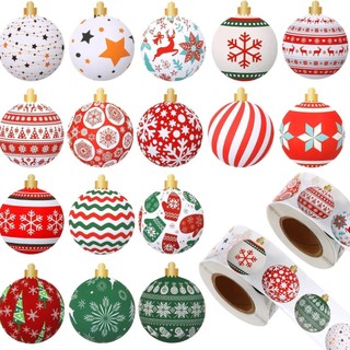 500 peças natal colorido bola forma redonda presente adesivo de vedação presente DIY adesivo embalagem de doces decoraçã