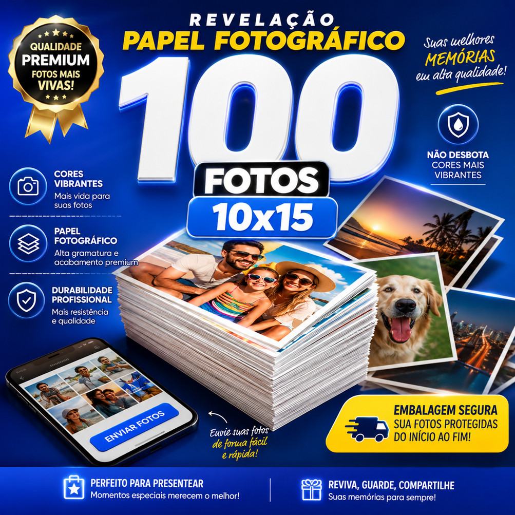 Fotos 10x15 Tema Luxo | Kit 10 a 100 Unidades | Recordações em Alta Qualidade - Envio em ate 48 horas