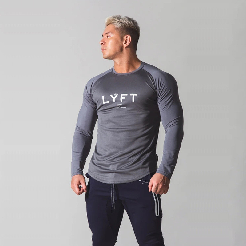 2021 novo estilo de manga comprida masculino músculo Fitness irmãos primavera outono esportes lazer correndo exercício c