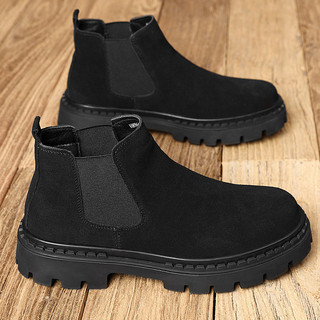 Outono inverno novo estilo masculino Martin botas de couro genuíno Chelsea botas de camurça botas de couro masculino de 