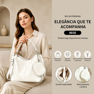 JAMI JAMI Bolsa Mochila Grande De Ombro e Transversal Feminina De Couro PU B303