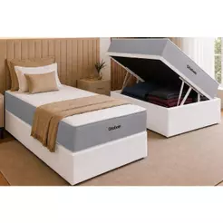 Cama Box Baú CRC Solteiro +Colchão Molas Venno Ortobom 88