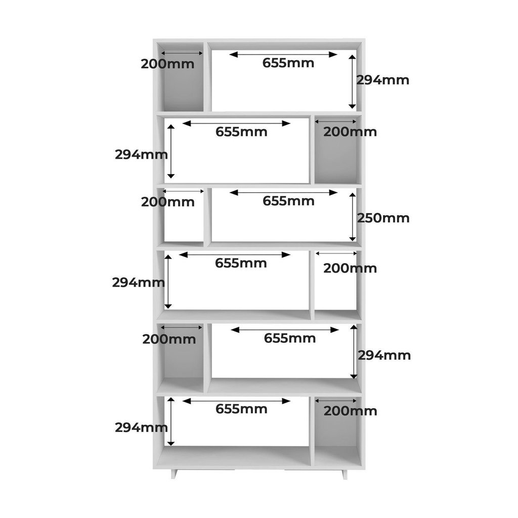 Estante de Livros 210CMX187,5cm Kit 2 Estantes Euforia Yescasa Preto Branco · foto 2