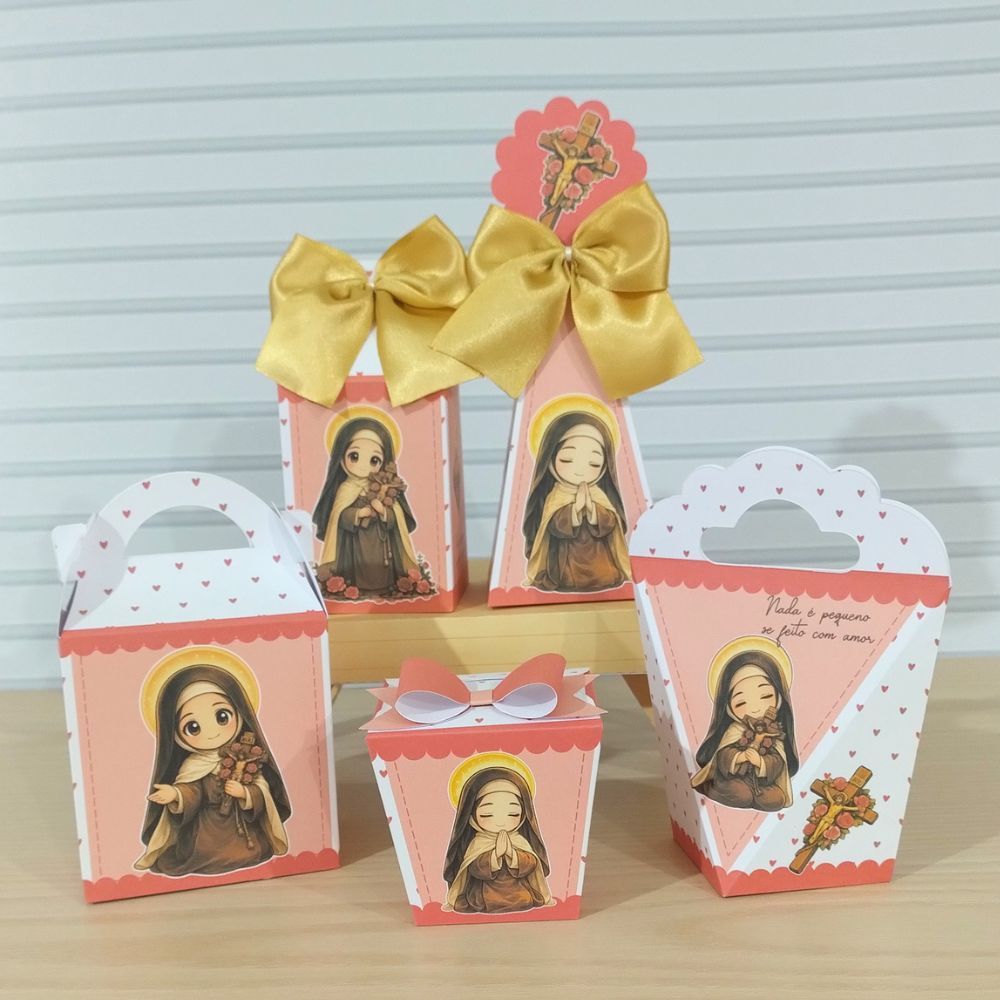 Kit Festa Santa Terezinha Lembrancinhas Aniversário Caixinhas Personalizadas Papelaria