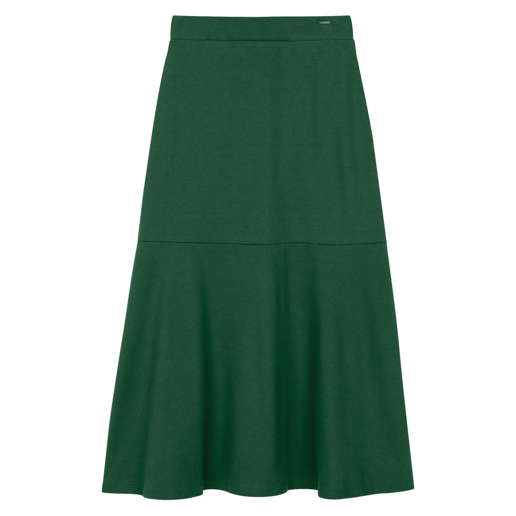 Saia Feminina Midi Evasê Moletom Marialícia Verde