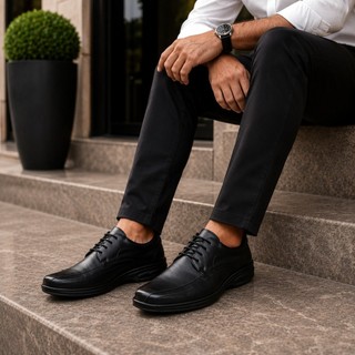 Sapato Social Masculino Elegante Confortável com Cadarço Ideal para Escritório Trabalho Reuniões Eventos e Uso Diário