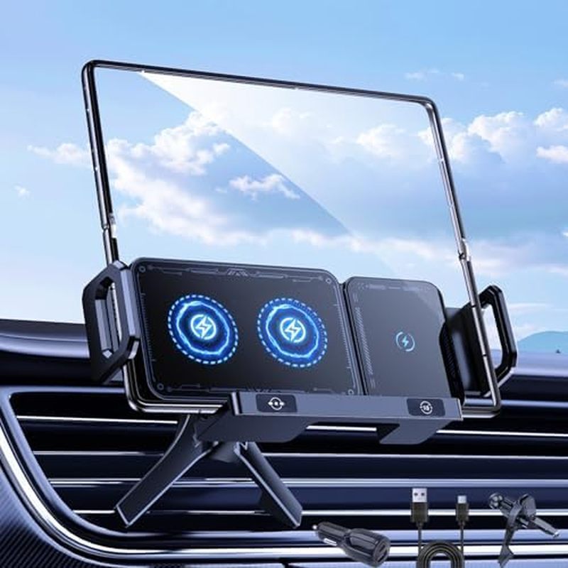 Suporte De Montagem De Carregador De Carro Sem Fio Para Samsung Galaxy Z Fold 7