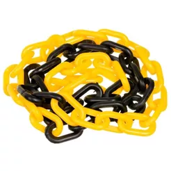 1 Metro Corrente Zebrada Plastica Sinalização Preto e Amarelo Epi