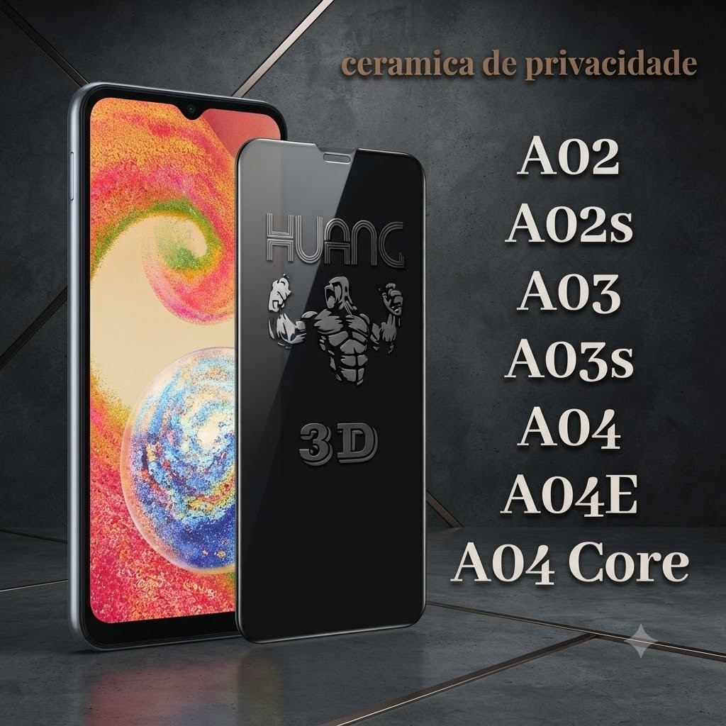 Película 9D Ceramica Privacidade Anti Spy para Samsung A02 A02s A03 A03s A04 A04e A04 Core