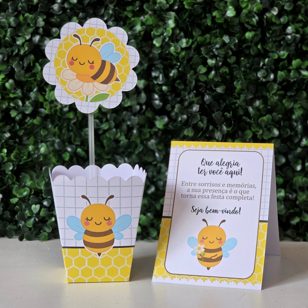 Centros de mesa + Plaquinhas ABELHINHA 2 ABELHA festa lembrancinhas de aniversario mimo decoração personalizados tema