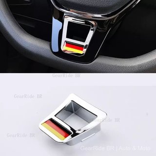 Emblema Volante para Volkswagen Aplique Volante VW Adesivo Volante Carro Alemanha TSI R-Line Preto Vermelho Acessório