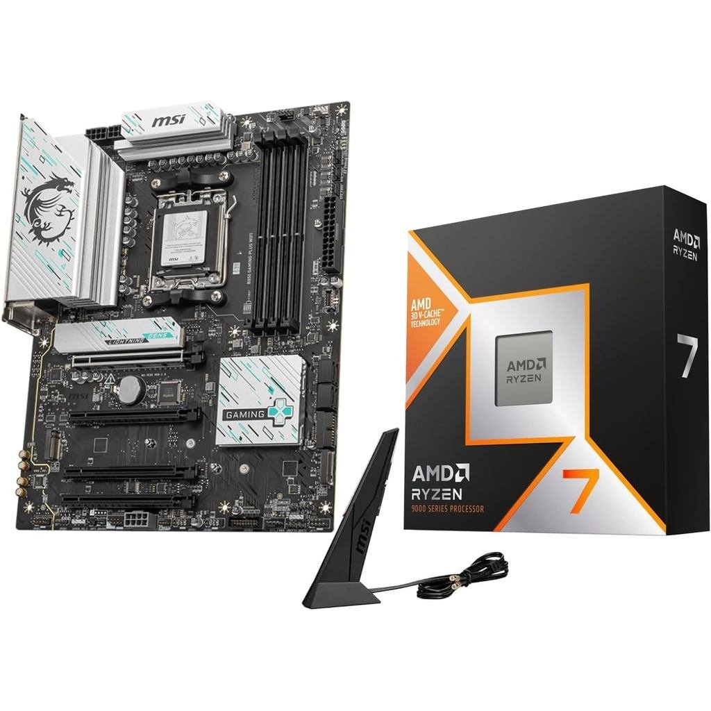 MICRO CENTER Processador AMD Ryzen 9 9950X3D com Placa-Mãe MSI PRO X870E-P WiFi 
