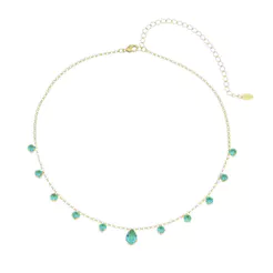 CHOKER PIUKA MURIEL ZIRCÔNIAS TURMALINA FOLHEADA A OURO 18K
