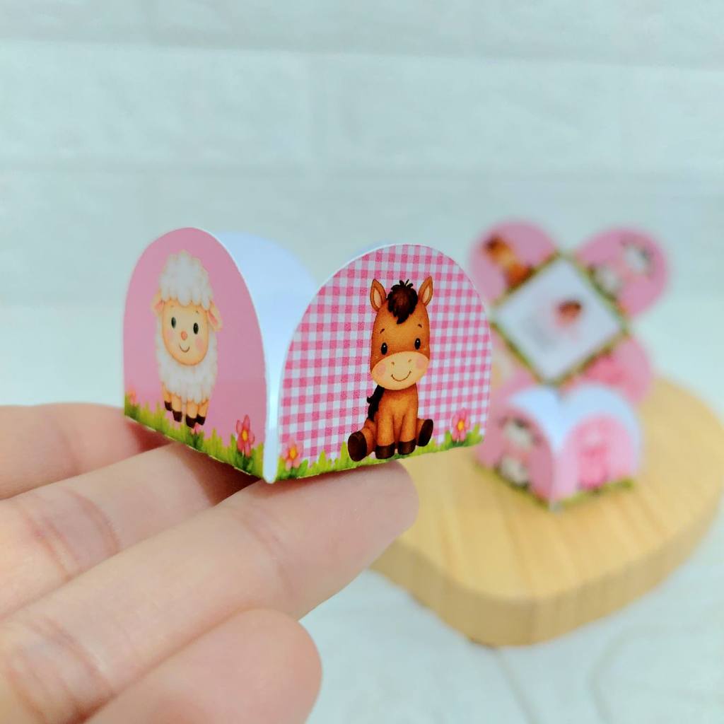 Forminha para Docinho Fazendinha Rosa Kit Festa Personalizada Para Lembrancinhas e Decoração de Aniversario
