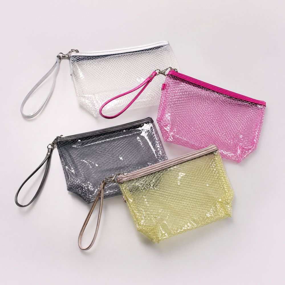 Necessaire Cristal Porta Celular Bolsa de Mão Documentos Chaves Feminina Transparente