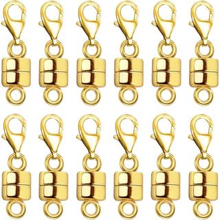Fecho Magnético para Colar MKCYD com Fecho Lagosta, Fechos Magnéticos de Joias em Ouro 14K e Prata para Extensor de Cola