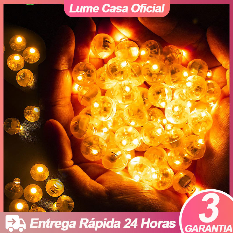 50 LED Mini Luz Bolinha Sem Fio p/ Decoração Balão e Garrafa Festa DIY