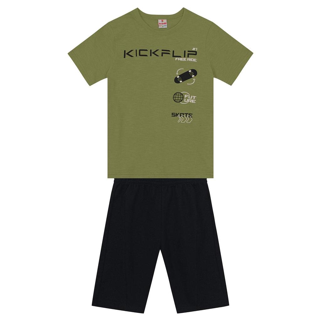 Conjunto infantil menino skate Brandili