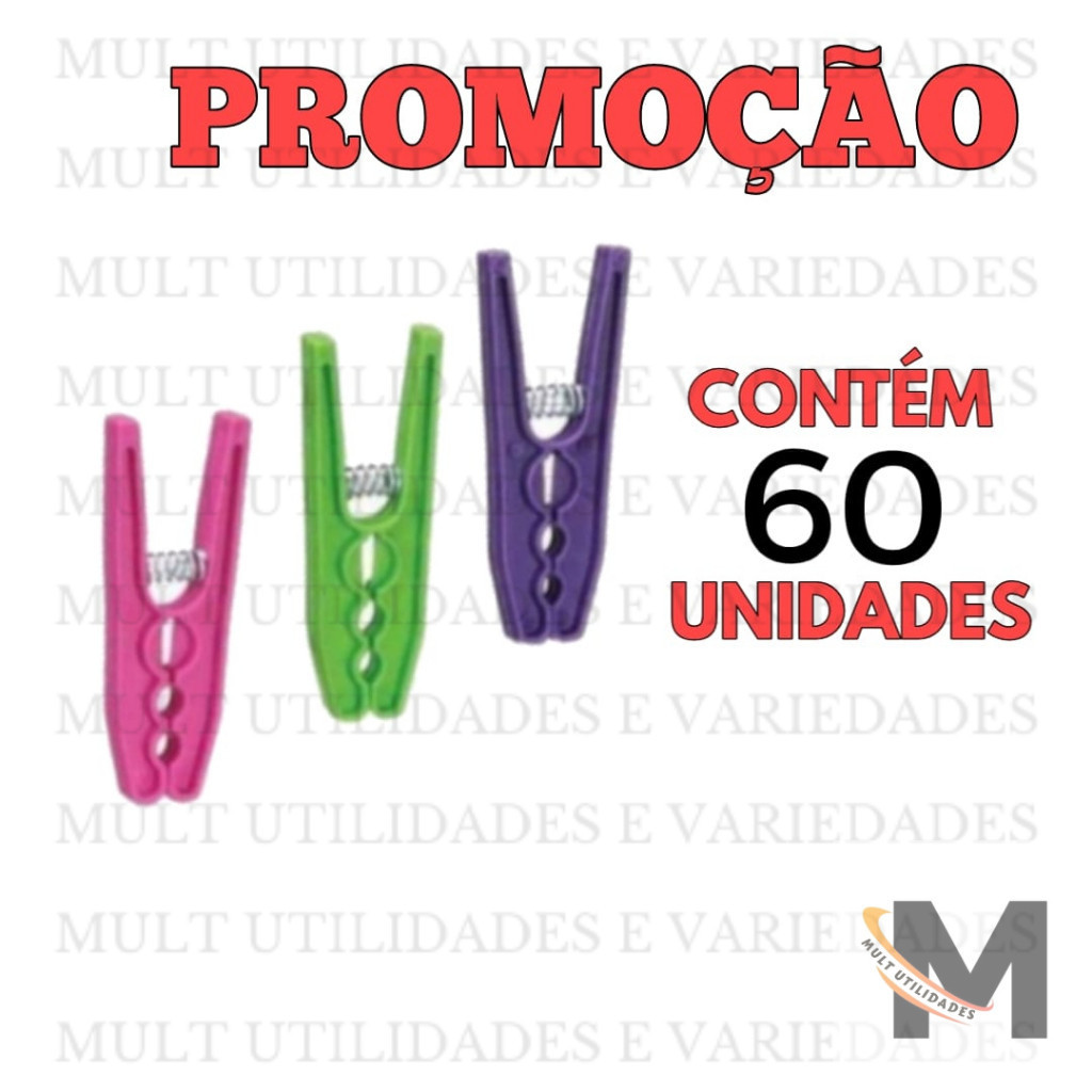 KIT 60 COLORIDO Prendedores Pregador Predendor De Roupas Grande Varal Pregador plástico mais resistência