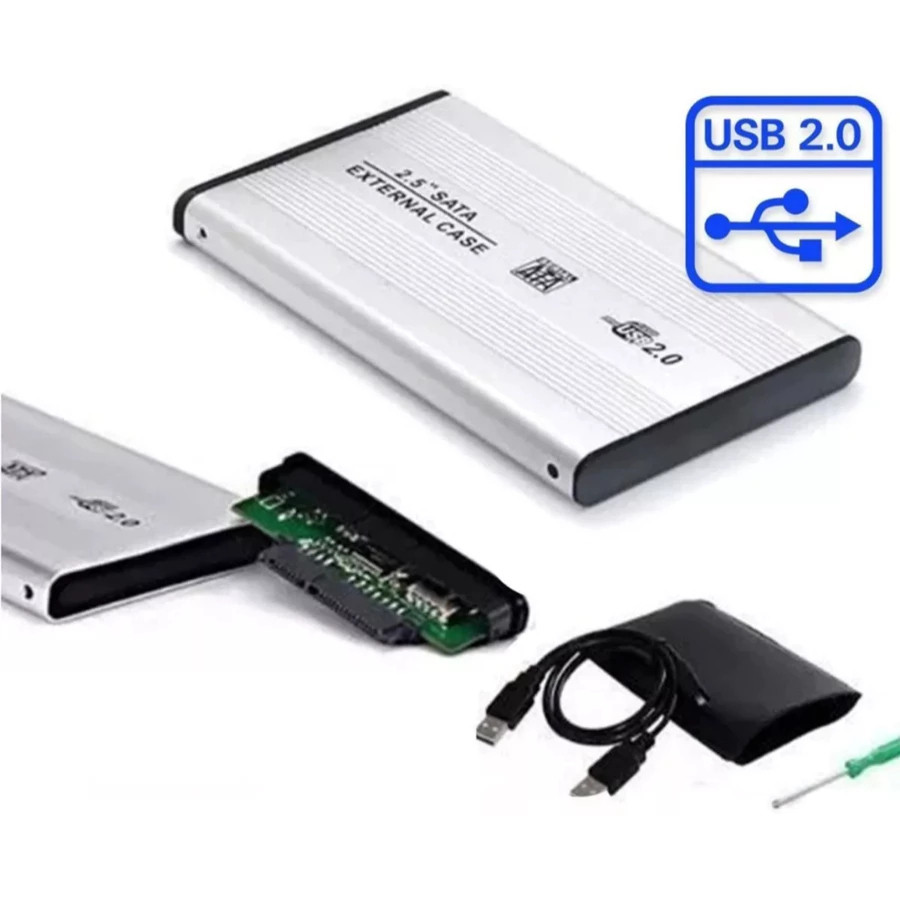 Case HD Externo 2.5 Polegadas USB 3.0 para Disco SATA Mecânico ou SSD Portátil
