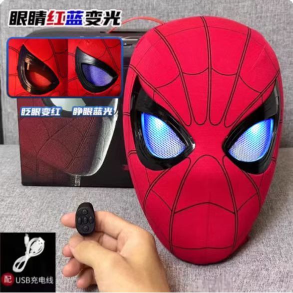 Capacete do Homem-Aranha elétrico piscando brilhante cos capacete