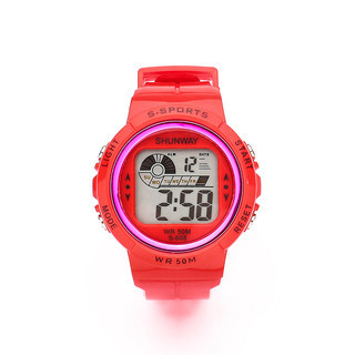 Relógio de Pulso Vermelho Redondo Estilo Moderno
