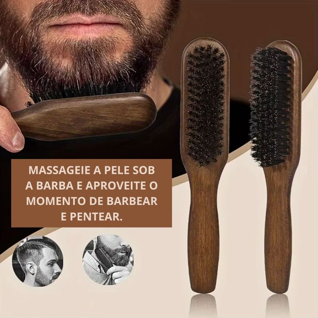 Escovinha Escova Pente Madeira Barba Cabelo Bigode Disfarce Wk sportline