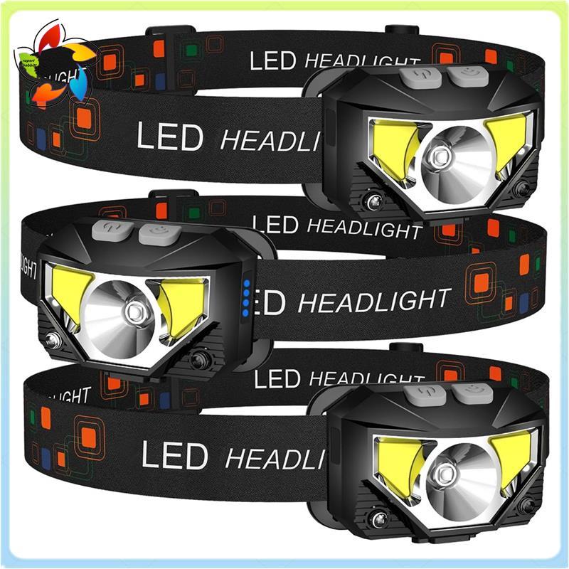 Lanterna De Farol Recarregável LED Ultraleve (3 Unidades) , Brilho De Lúmen , 6 Modos Para Aventuras Ao Ar Livre Camping