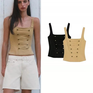 Novos produtos de verão Top apertado feminino abotoado 4661001