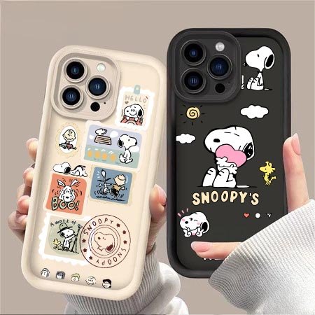 Snoopy Adesivo Colagem Silicone Caso Para Samsung Galaxy A57 A37 A27 A55 A56 A36 A26 A35 A15 A16 A54 5G Capa Macia À Pro