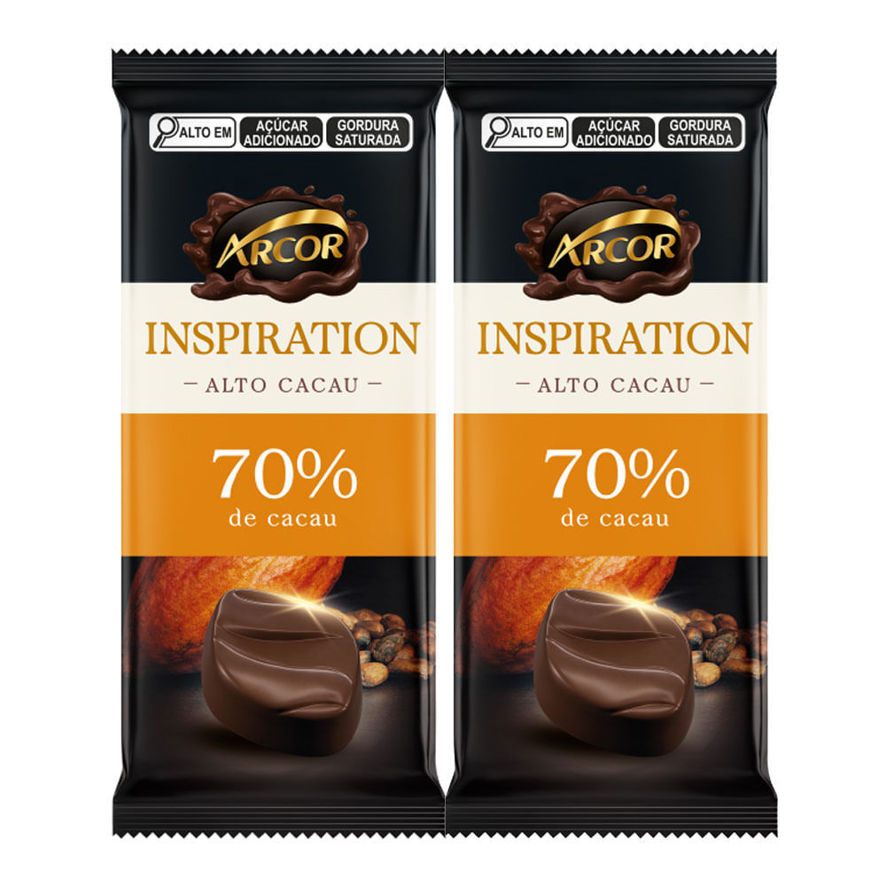 Kit 2 Chocolate Amargo Arcor 70% 80g