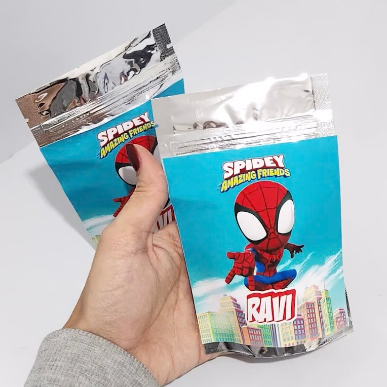 SAQUINHO METALIZADO HOMEM ARANHA BABY LEMBRANCINHA PERSONALIZADA PARA FESTA INFANTIL
