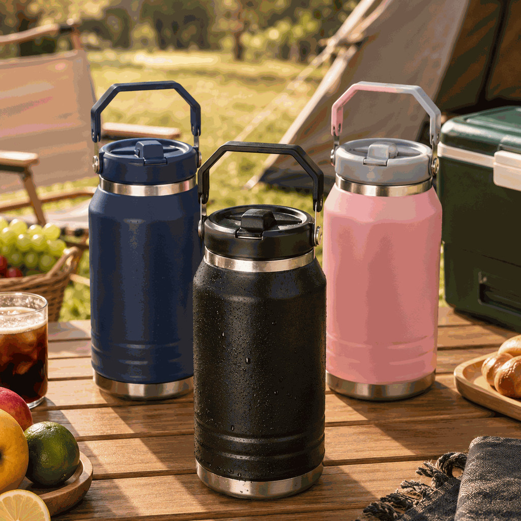 Garrafa Térmica de Água Botijão Tumbler 1600ml / 1200ml Aço Inox Inoxidável Parede Dupla
