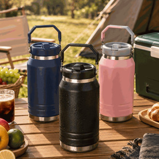 Garrafa Térmica de Água Botijão Tumbler 1600ml / 1200ml Aço Inox Inoxidável Parede Dupla