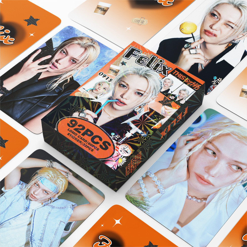 KPOP 92 Unidades/Caixa STRAYKIDS SOLO Felix Photocards Este E THAT LOMO Cartão De Coleção