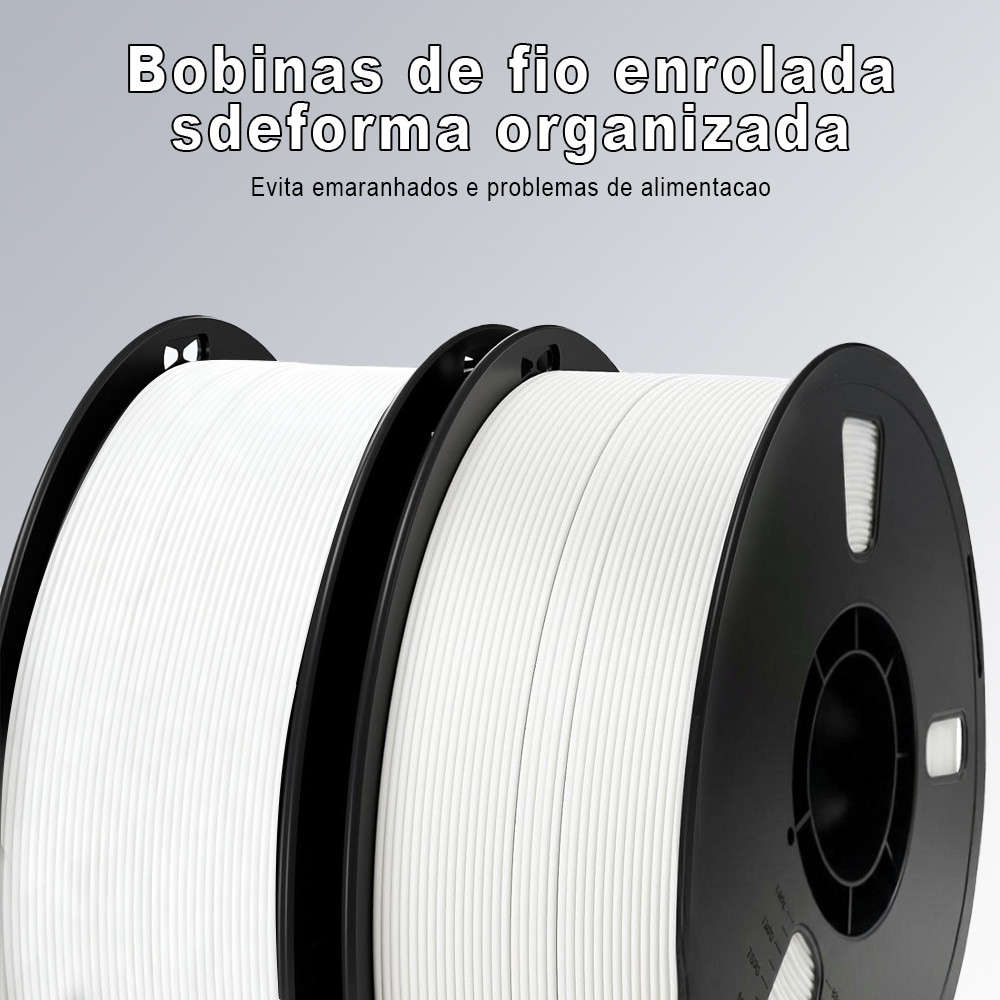 Filamento 3d Impressão Pla 2kg 1.75mm Obbg Resistente Branco