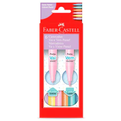 Caneta hidrográfica Vai e Vem 6 cores Pastel 150906VVZF/550920 Faber-Castell