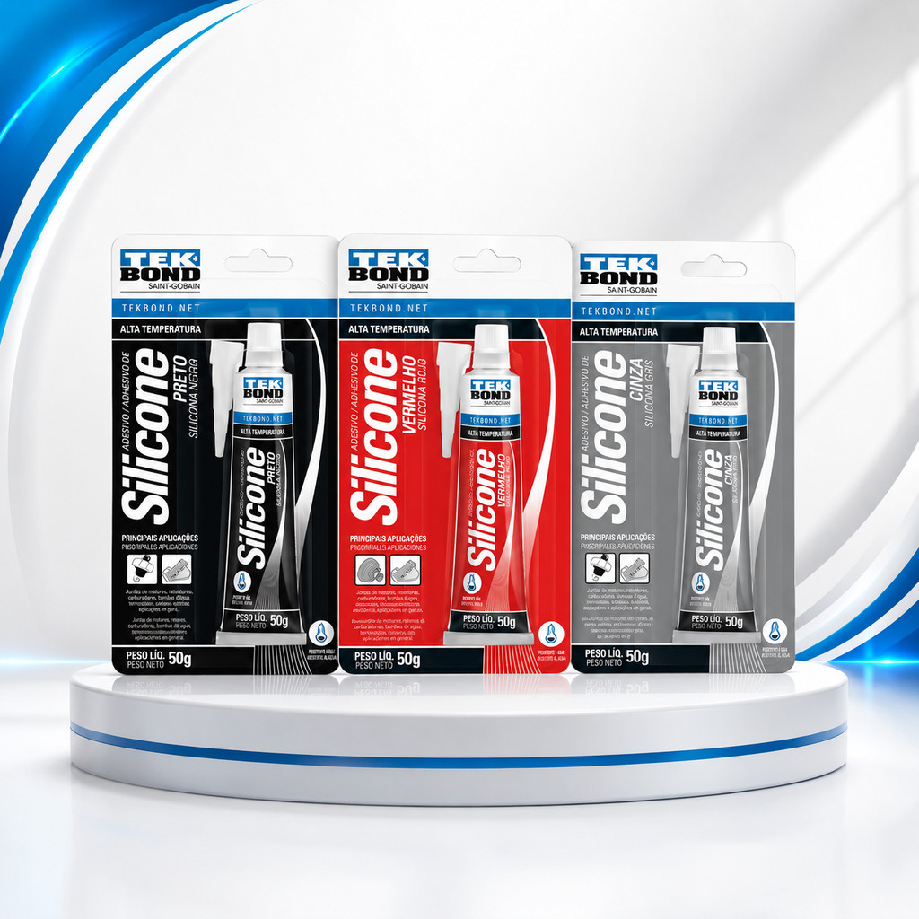 Silicone Automotivo Alta Temperatura Tekbond 50g Cores