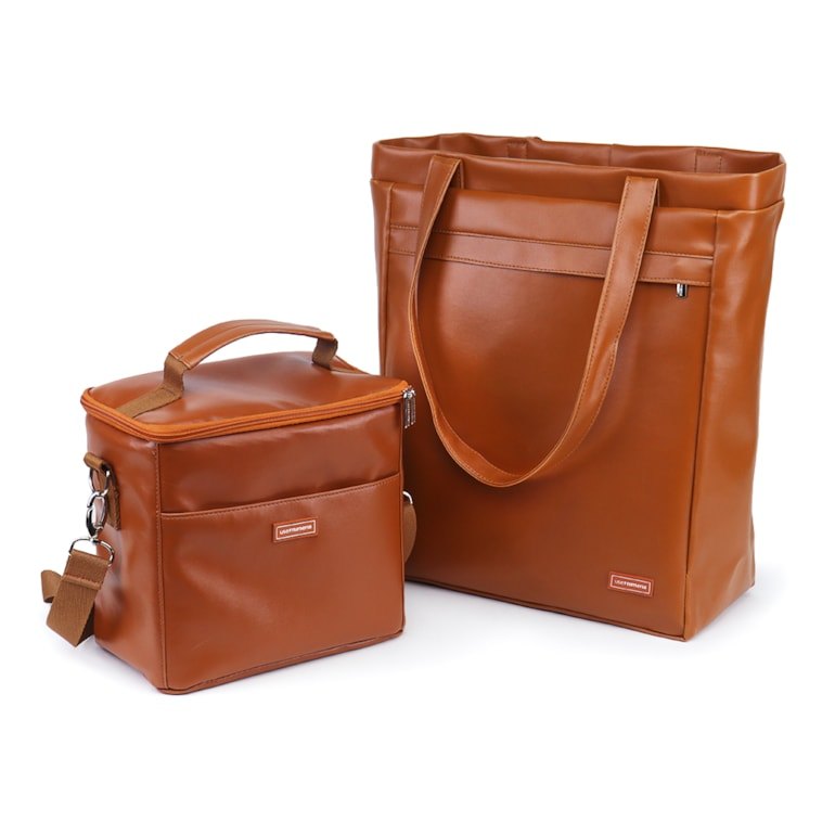 Kit Bolsa Sacola Pro + Térmica Move Média Caramelo